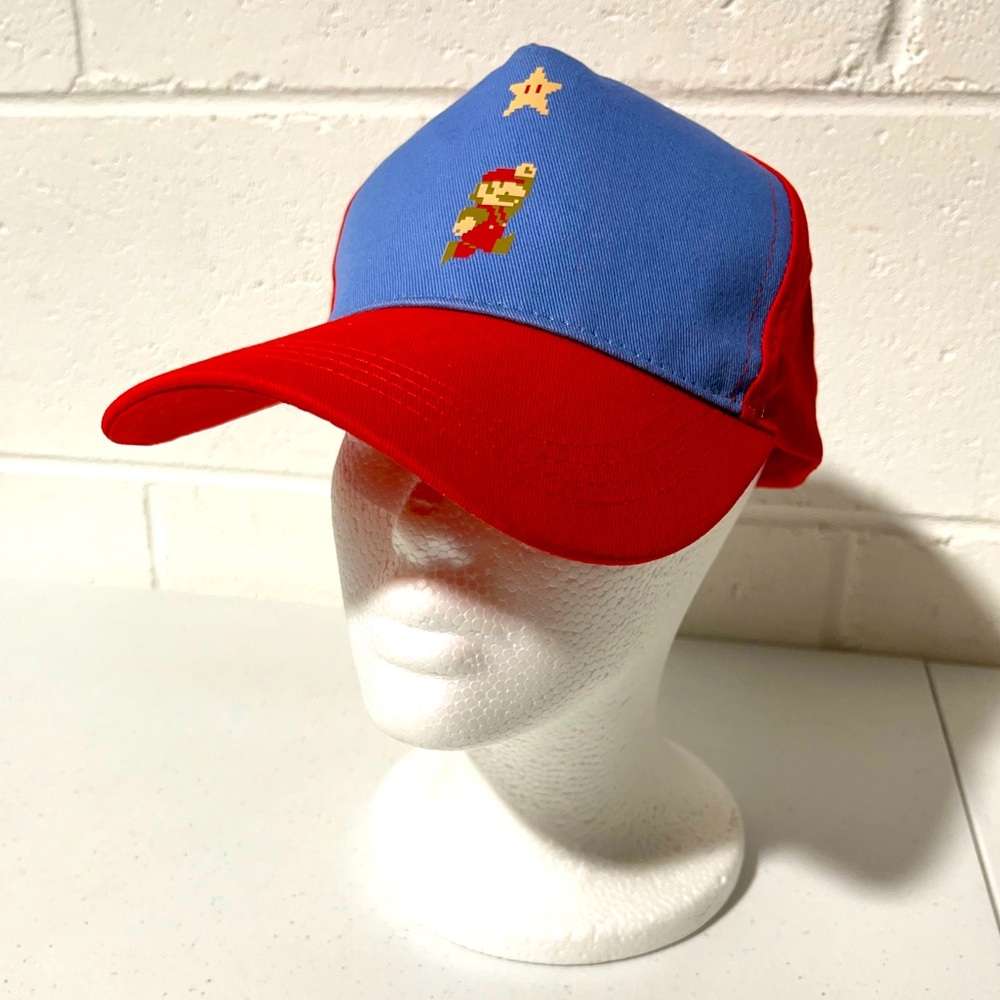 Super Mario Bros Nintendo By Culture Fly Hat Adult Unisex Snapback Red Blue H2